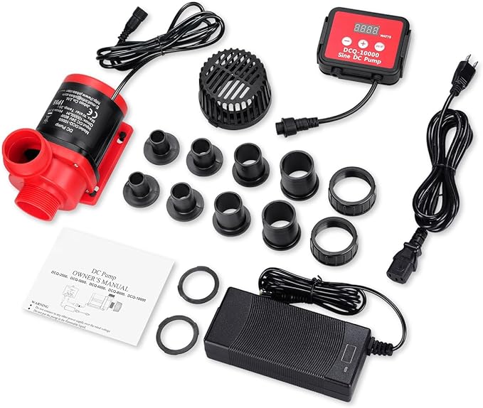 2640GPH 80W Aquarium DC Retrun Pump With LCD display Controller,DC24V 18FT Lift Controllable water pump for fresh and marine water fish tank,100 speeds ECO Quiet inline and submersible pump-PurrikoPets