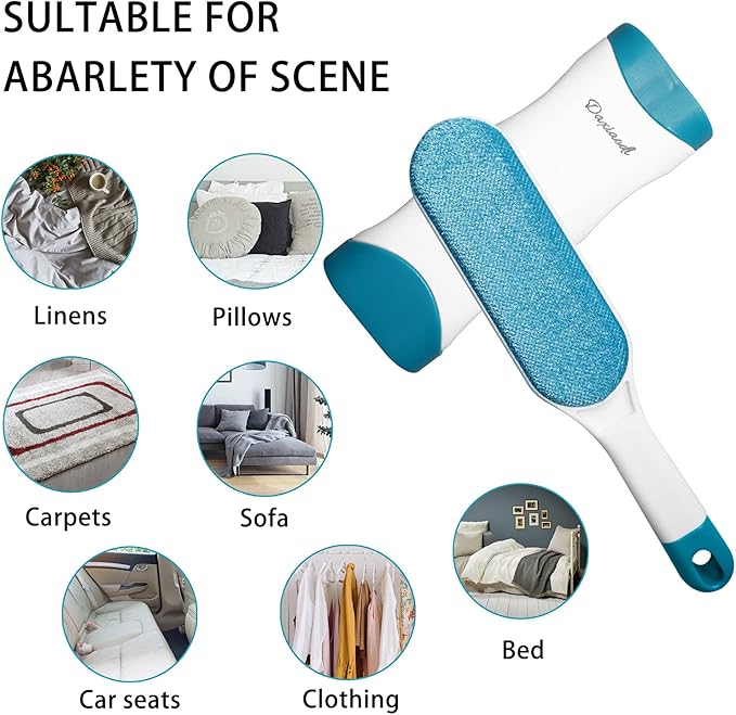 2 Pack Furniture Lint Remover Brushes, Double Sided Self Cleaning Loose Hair Catcher for Pet, Hair Cleaner for Clothes, Sofa, Carpet-PurrikoPets