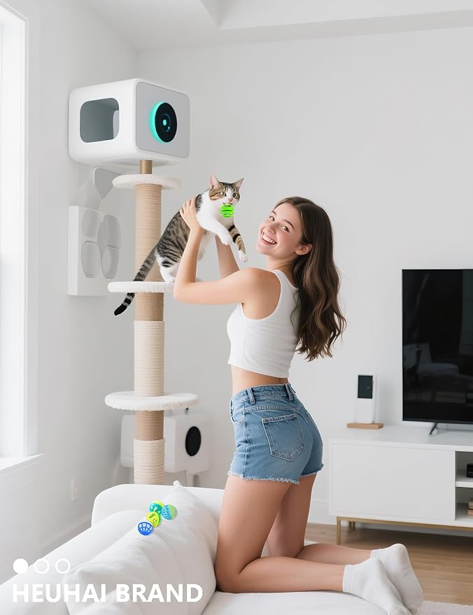 10-Pack Cat Toy Balls for Kittens and Adult Cats, Furry Fun (1.5'' - 2.1'', Cat Toys Value Pack)-PurrikoPets