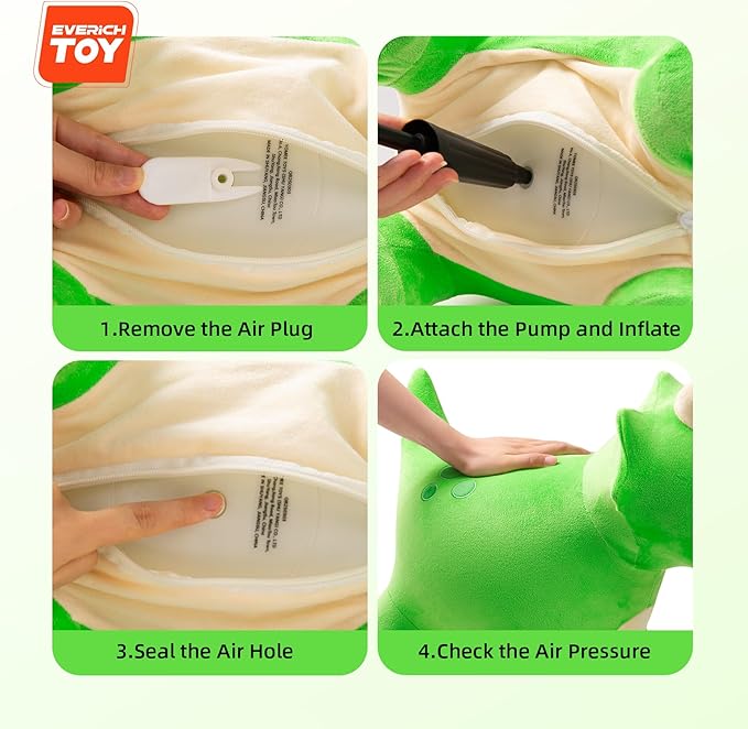 EVERICH TOY Bouncy Horse Dinosaur Toys, Inflatable Bouncing Animal Hopping Toys, Outdoor Indoor Ride on Bouncer, Boys Girls Birthday Gift for 18 Month 2 3 4 5 6 Year Old Kid- Plush Dinosaur Toy-PurrikoPets