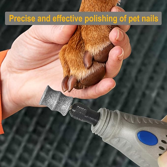 Dog Nail Grinder and Trimmer Bits for Dremel - Dog Nail Grinder Attachment - Painless Pet Nail File & Clipper for Large, Medium and Small Dogs & Cats 2Pack-PurrikoPets