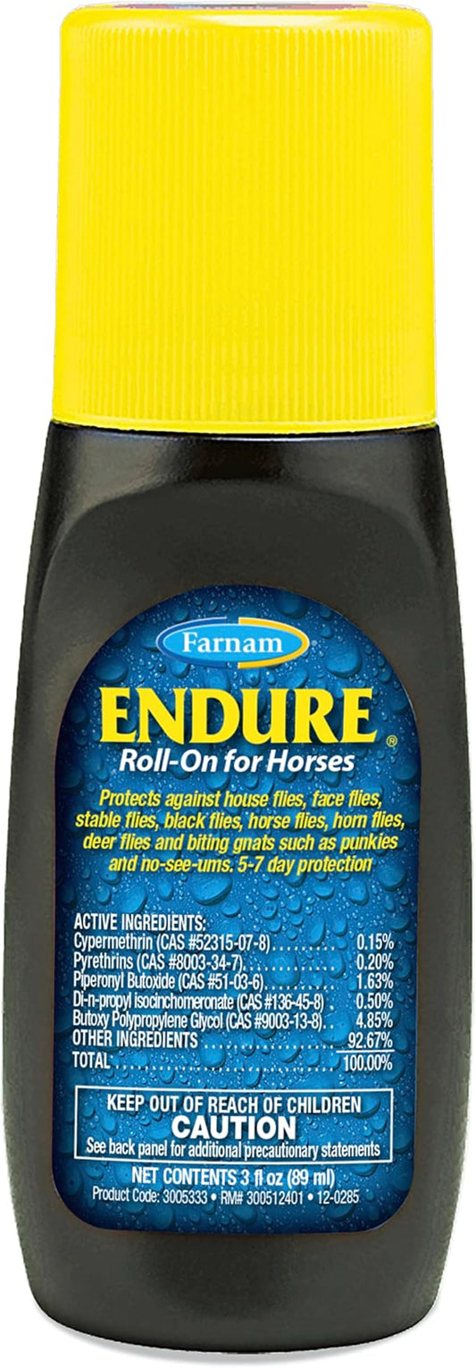 Farnam Endure Roll-On Fly Repellent for Horses, for Sensitive Areas, 3 Ounces-PurrikoPets