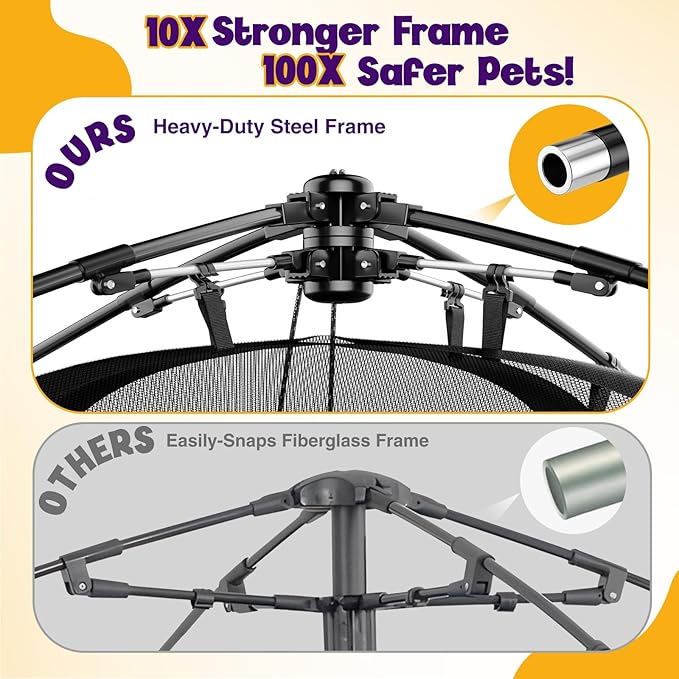 Extra Large Catio Outdoor Cat Enclosure Rywell 2-Tier Cat Tent for Patio, Balcony, Indoor & Camping, Foldable Outdoor Cat Playpen with Windows, Weatherproof Sunproof (Carry Bag Included)-PurrikoPets