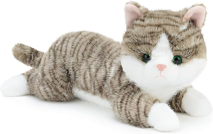19 inch 3 lbs Cat Weighted Stuffed Animals, Realistic Weighted Cat Stuffed Animal, Sensory Comfort Plush Throw Pillow, Soft Kawaii Stuffed Kitty Plush Toy Gift for Adults Kids Youth-PurrikoPets