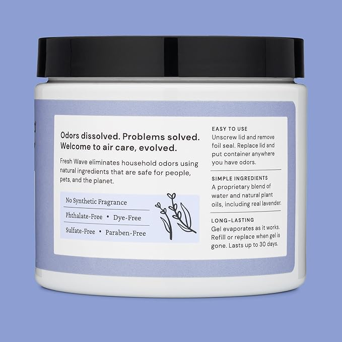 Fresh Wave Lavender Odor Removing Gel, 15 oz. | Odor Absorbers for Home | Safer Odor Relief | Natural Plant-Based Odor Eliminator | Every 15 oz. Lasts 30-60 Days | for Cooking, Trash & Pets-PurrikoPets
