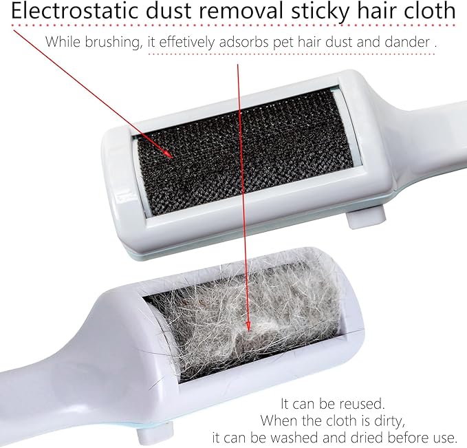 3 Packs Pet Hair Remover Roller Lint Brush and Reusable Lint Roller Dog & Cat Hair Remover for Rug, Furniture, Couch, Car, Carpet, Clothes and Bedding Multi-Surface Fur Removal Tool-PurrikoPets