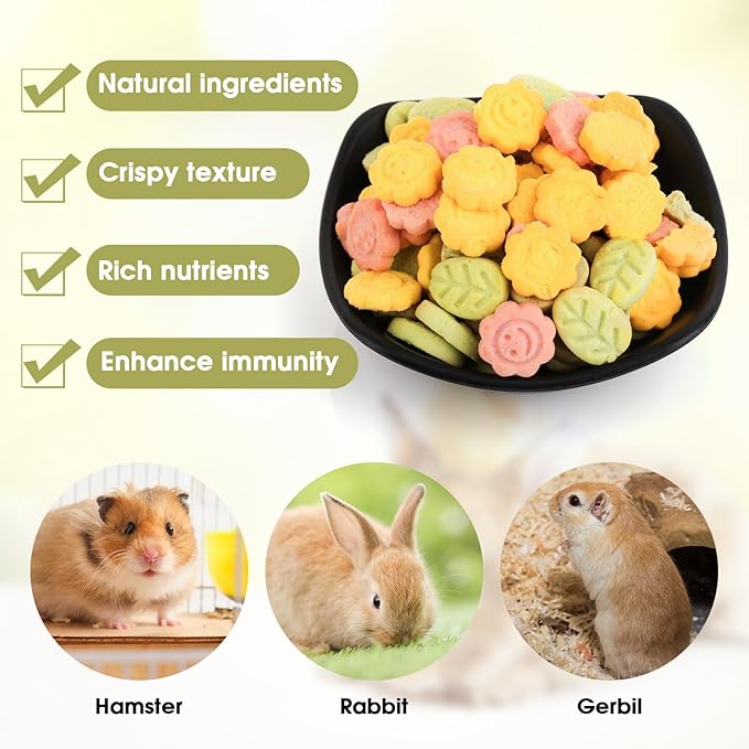 Abizoo 3 Vegetable Chews Treats: Grain Free Natural Snacks with Beet, Carrot, Spinach for Hamsters, Rabbits, Guinea Pigs & Gerbils Crunchy for Digestive Support & Dental Health 1.76oz/50g-PurrikoPets
