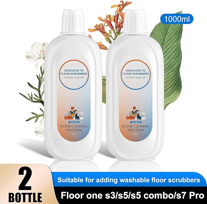 Floor Cleaning Solution Compatible With Tineco , Deep Cleans for Multiple Hard Floors, Suitable With All Robot Vacuums with Mopping and Cordless Wet/Dry Vacuum Mop Cleaner (Fresh Ocean 2 Bottle)-PurrikoPets