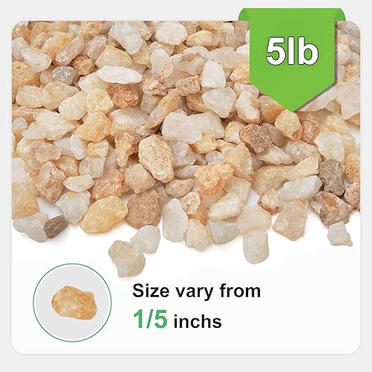5 lbs Coarse Silica Sand for Indoor Plants, 1/5 Inch Natural Decorative Gravel for Vases, Aquariums, Terrarium, Fish Tank, Drainage Rocks for Potted Plants, Bamboo, Succulent, Crafts, Cactus-PurrikoPets