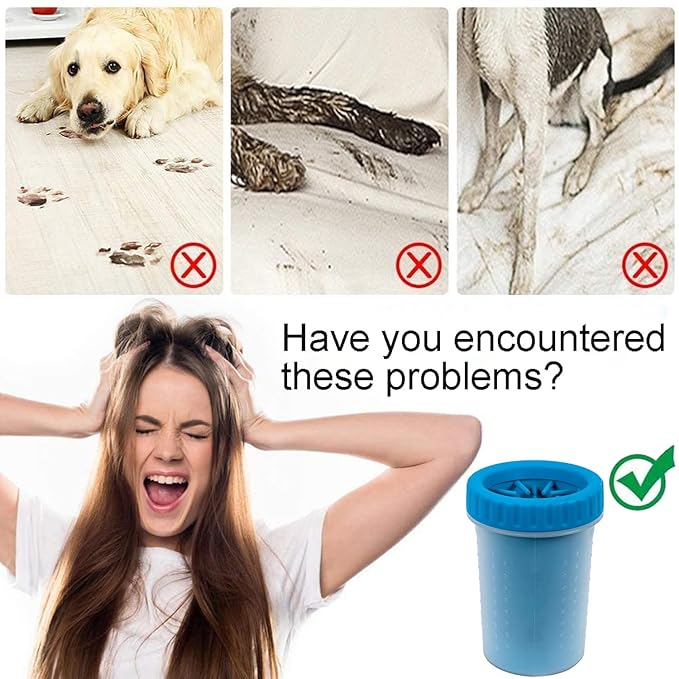 2 Pack Portable Dog Paw Cleaner, Washer, Buddy Muddy Pet Foot Cleaner for Medium Breed Dogs and Cats, Blue-PurrikoPets