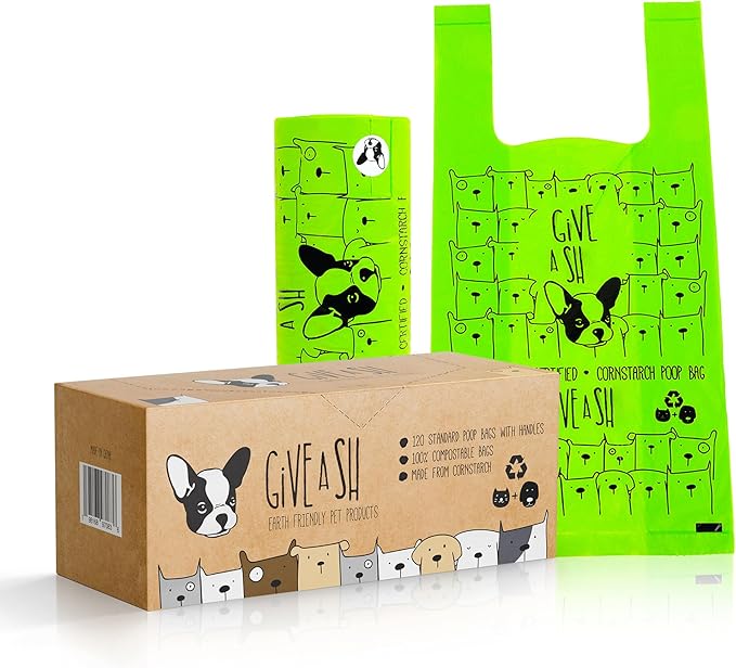 100% Certified Home Compostable Dog Poop Bags with Handles - 10% to Charity - ASTM D6400 & EN 13432 Compliant Large Poop Bags - 120 Bags - Large Pantry Roll of Plant Based Compostable Poop Bags-PurrikoPets