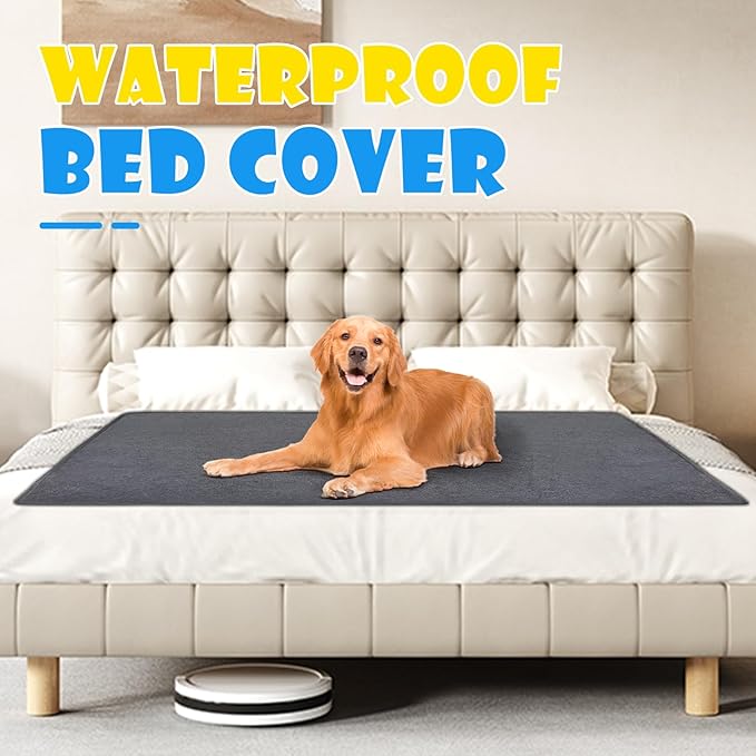 1 Pack Extra Large Washable Pee Pads for Dogs 72"x72" Reusable Dog Mat for Floor Non-Slip Waterproof Pee Pads for Dogs Fast Absorbent Pet Whelping Pads Puppy Playpen Mat for Incontinence, Housebreak-PurrikoPets