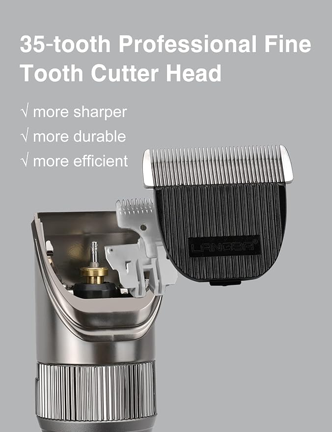 Dog Grooming Clippers High Power Dog Clipper for Thick Heavy Coats Low Noise Plug-in Pet Trimmer Pet Professional Grooming Clippers with Guard Combs Brush for Dogs Cats and Other Animals-PurrikoPets