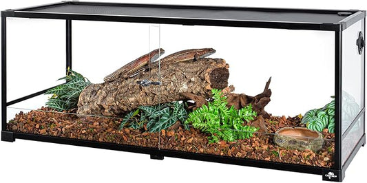 67 Gallon Reptile Tank, Glass Reptiles Terrarium 48" x 18" x 18", Sliding Door, Top Ventilation, Cable Pass, Humidify Hole, Large Reptile Cage Habitat for Bearded Dragon, Lizard, Snake, Gecko-PurrikoPets