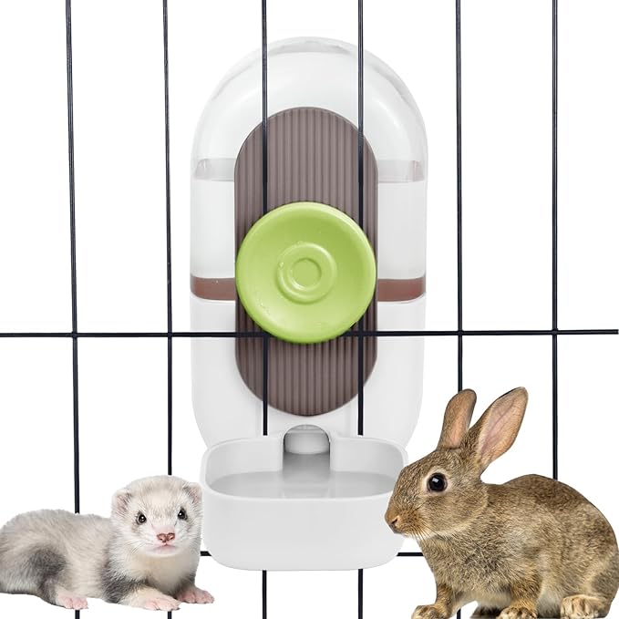 28oz Hanging Automatic Water Dispenser，Rabbit Water Bottle,Bunny Guinea Pig Ferret Water Bowl for Cage,Suitable for Small Animal Puppies(Cage Grid Spacing Over 1.2'')-PurrikoPets
