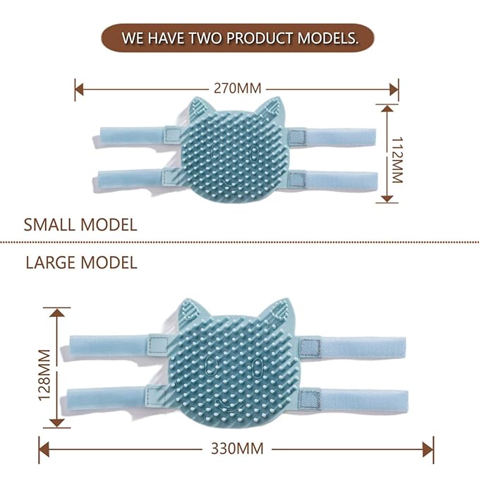 ABCOOL Cat Pet Self Grooming Comb Brush - Multi Functional Catnip Flavor Corner Massage Glove Tool for Kitten Puppy Relaxing, Extra Soft Silicone Pins Handy Hair Shedding Trimming-PurrikoPets