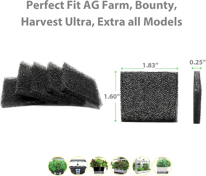 24-Pack Pump Filter Sponge Compatible with AG Garden Harvest, Bounty, Farm, Extra, Ultra All Models, Replacement Pump Filter Accessories-PurrikoPets