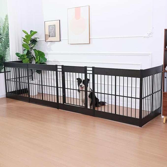 Dog Playpen, 31.5" Height Dog Pen Indoor, Heavy Duty, Safe and Sturdy, Furniture Style Puppy playpen-PurrikoPets