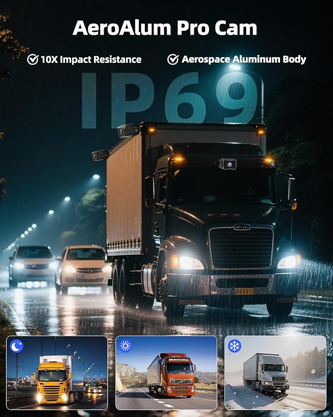 4 Channel 1080p HD Backup Camera System with 10.2" Touchscreen Monitor, DVR Recording/Playback, Bluetooth, FM Radio & Media Player for Trucks, Semis, RVs, Trailers, Vans, SUVs, Cars-PurrikoPets