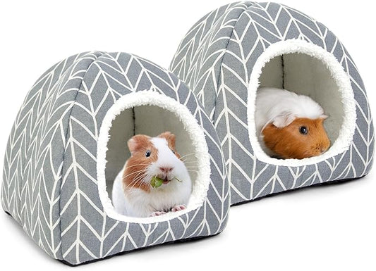 2 Pack Guinea Pig Hideout Bed Rabbit House Cave Accessories Cozy Hide-Out for Bunny Hedgehog Ferret Chinchilla&Other Small Animals-PurrikoPets