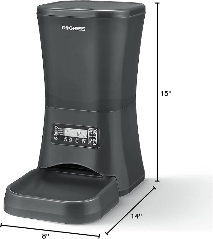 DOGNESS 9L Dog Feeders for Large Dogs, Automatic Dog Feeder with Timer Extra Large, Programmable Auto Pet Food Dispenser Feeder, Portion Control, Voice Recording, Battery and Plug-in Power (Black)-PurrikoPets
