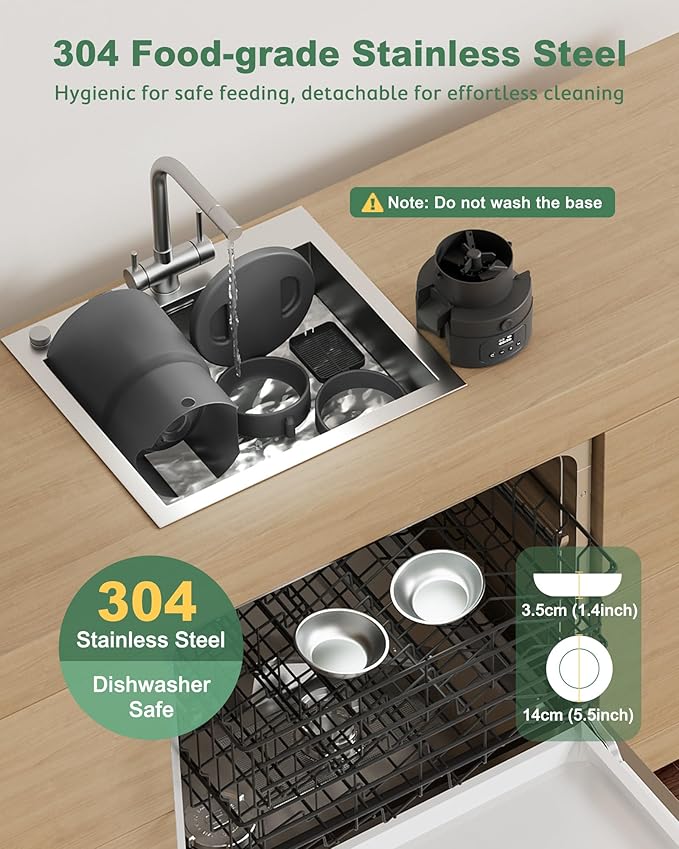 Gimars 5L Automatic Cat Feeder for 2 Cats, Programmable 1-6 Meals Cat Food Dispenser with Stainless Steel Bowl, Easy Setup, Dual Power Supply,10s Meal Call Timed Pet Feeder for Cats and Small Dogs-PurrikoPets