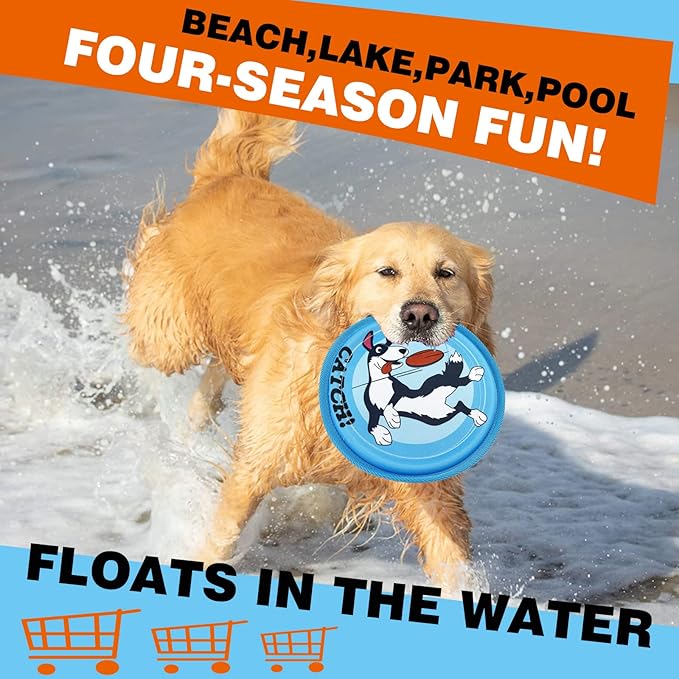 Dog Flying Disc, 3 Pack Dogs Flyer Toys, Lightweight Flying Disc Dog Fetch Toy for Small, Large Dogs & Puppies - Floats in Water & Safe on Teeth-PurrikoPets