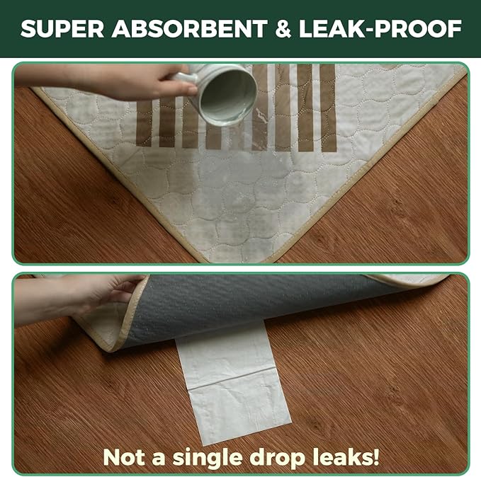 FXW Washable Pee Pads for Dogs, Puppy Pads with Super Absorbent, Specifically Designed for Potty Training, 35" Square, Khaki Geometric, 2 Packs-PurrikoPets