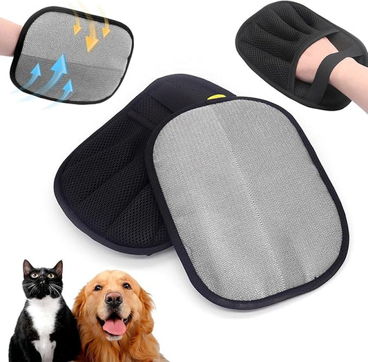 2025 New Upgraded Electrostatic Pet Hair Removal Gloves - Reusable Cat Hair Remover & Dog Hair Removal Mitt with Elastic Cuff & Finger Loops for Furniture, Bedding, Car (2pcs)-PurrikoPets