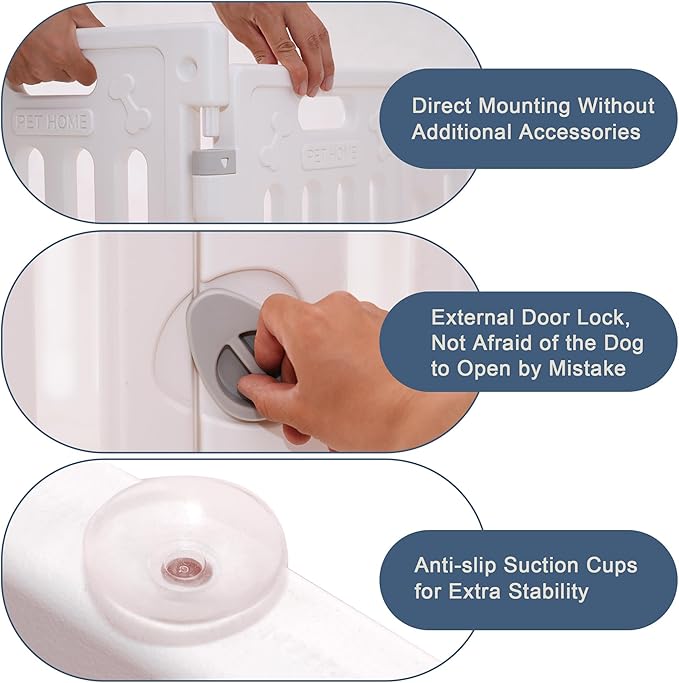 Dog Playpen with Door, DIY Shape Combination Puppy Pen,25.5" H 10-Panel Dog Fence,Non-Slip & Secure Pet Gate, Easy to Assemble(Standard Room)-PurrikoPets