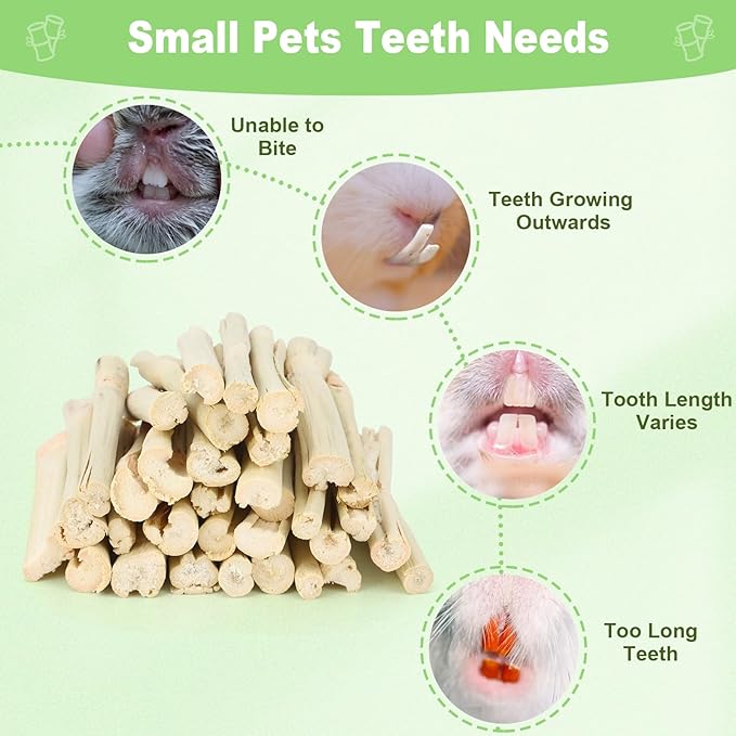 2.7lb Sweet Bamboo Sticks for Rabbits Chew Sticks Toys Guinea Pig Hamster Chinchilla Molar Treats Snacks, Natural Teeth Grinding Toys-PurrikoPets