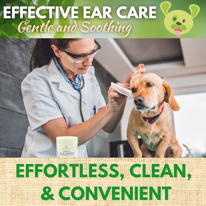 EcoBark Dog Ear Cleaner - Dog Ear Wipes with Finger Pad in Ear Solution - Gentle Otic Dog Grooming Supplies to Soothe Dog Ear Itching - Cleanse Away Dirt and Debris-PurrikoPets