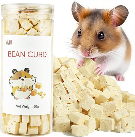 Abizoo Freeze Dried Tofu for Hamsters High Protein Low Fat & Balanced Minerals Grain Free Single Ingredient Natural Treats Enrichment Snacks for Rabbits, Guinea Pigs & Small Pets-PurrikoPets