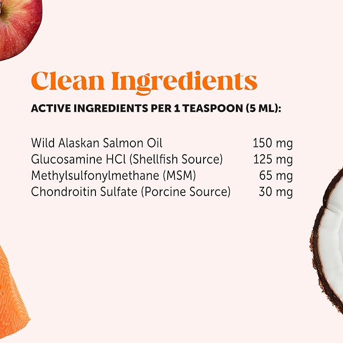 Dog Joint Supplement with Salmon Oil for Dogs - Ease Stiffness, Reduce Discomfort & Support Joint Mobility Liquid Supplement, Dog Food Topper Bone Broth with Glucosamine for Dogs (12 oz)-PurrikoPets