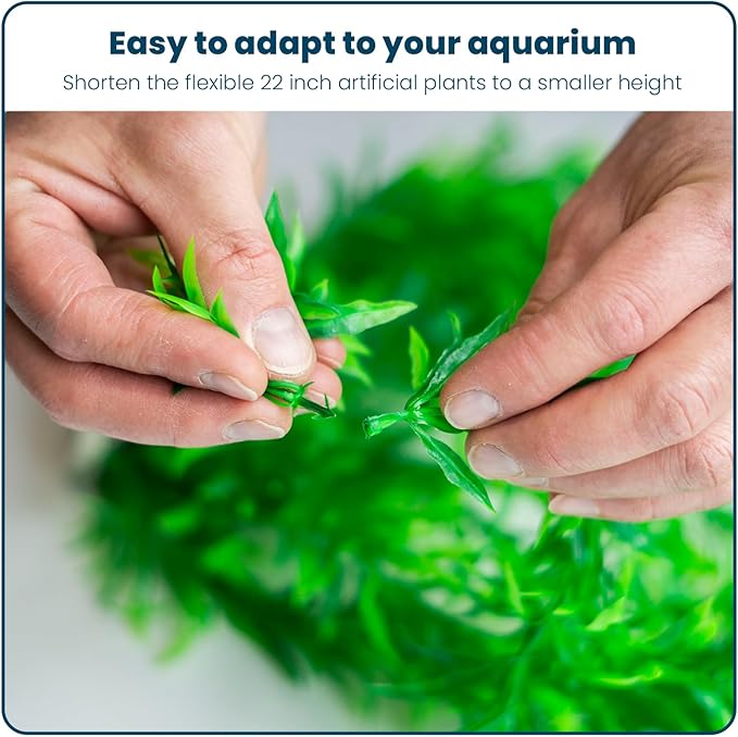 3PCS Artificial Aquarium Plants Set Extra Large - Big Natural Looking Plastic Decoration for Fish, Axolotl and Turtle Tanks – Tall Realistic Tank, Swamp and Pond Fake Plant Decorations.-PurrikoPets