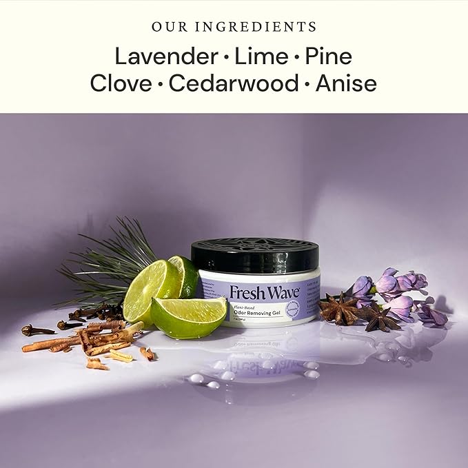 Fresh Wave Lavender Odor Removing Gel, 7 oz., Pack of 3 - Safer Odor Absorbers for Home, Natural Plant-Based Odor Eliminator, Every 7 oz. lasts 15-30 Days, For Cooking, Trash & Pets-PurrikoPets