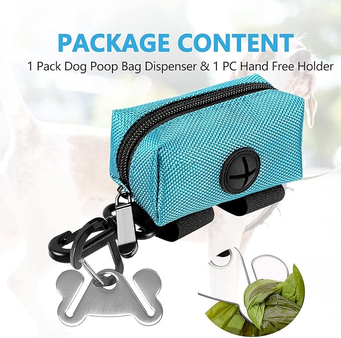 Dog Waste Bag Dispenser Pet Poop Bags Holder for Doggie Waste Bags Dispensers Soft Fabric Zipper Small Doggy Puppy Pouch for Leash Accessory Attachment with Carrier,Green-PurrikoPets