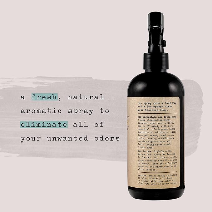 Air Essentials Air Freshener & Odor Eliminator Spray - 12 oz, Pack of 2 - Made with Pure Essential Oils - Lemon Burst Scent-PurrikoPets