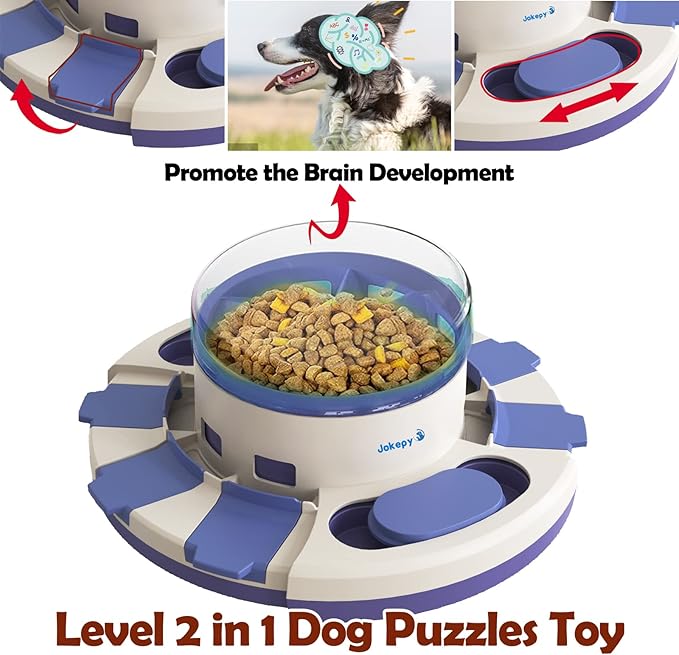 Dog Puzzle Toys for Boredom and Mental Stimulation, Interactive Slow Food Feeder Dispenser, Professional Level 2 in 1 for Large/Medium/Small Dogs-PurrikoPets