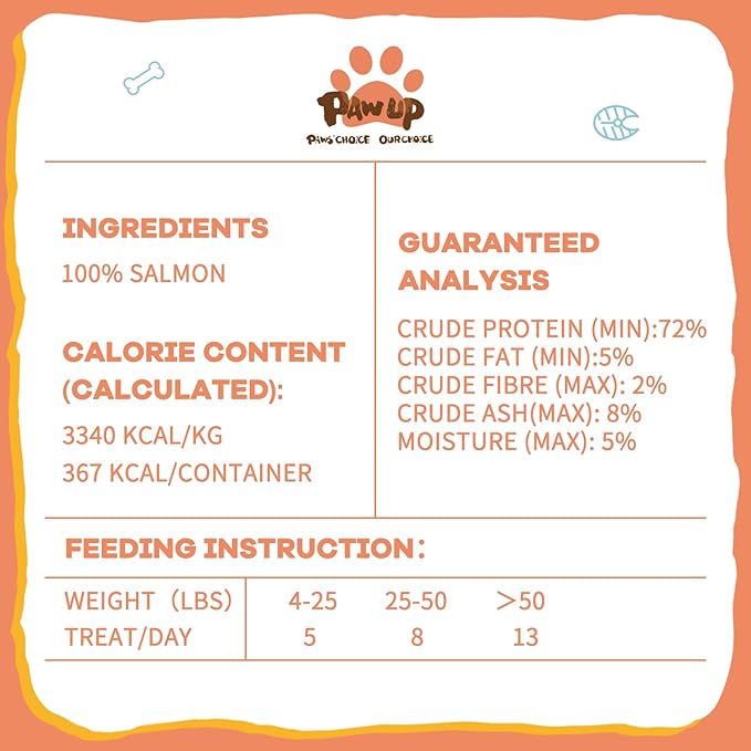 Freeze Dried Salmon Cat Treats, Single Ingredient Raw Cat Food Toppers, Healthy Training Treats for Dogs, Cats, 3.8 oz-PurrikoPets