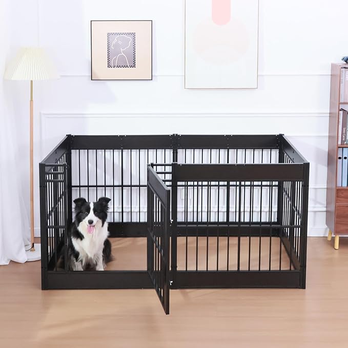 Dog Playpen, 31.5" Height Dog Pen Indoor, Heavy Duty, Safe and Sturdy, Furniture Style Puppy playpen-PurrikoPets