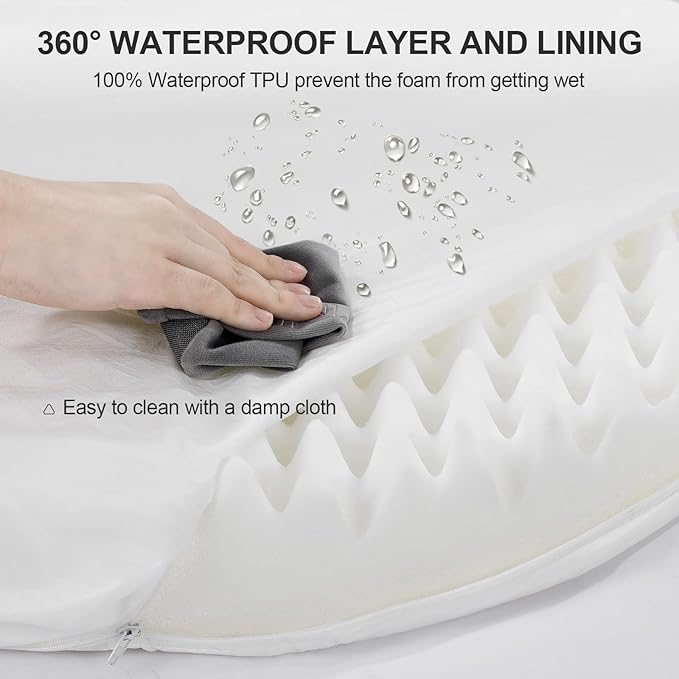 3.7 inch Thickened Orthopedic Dog Beds for Large Dogs, Supportive Dog Sofa Bed with 28D Egg-Crate Foam, Removable Washable Plush Cover, Waterproof Lining, Half-Round Design for Puppy, Senior Dog-PurrikoPets