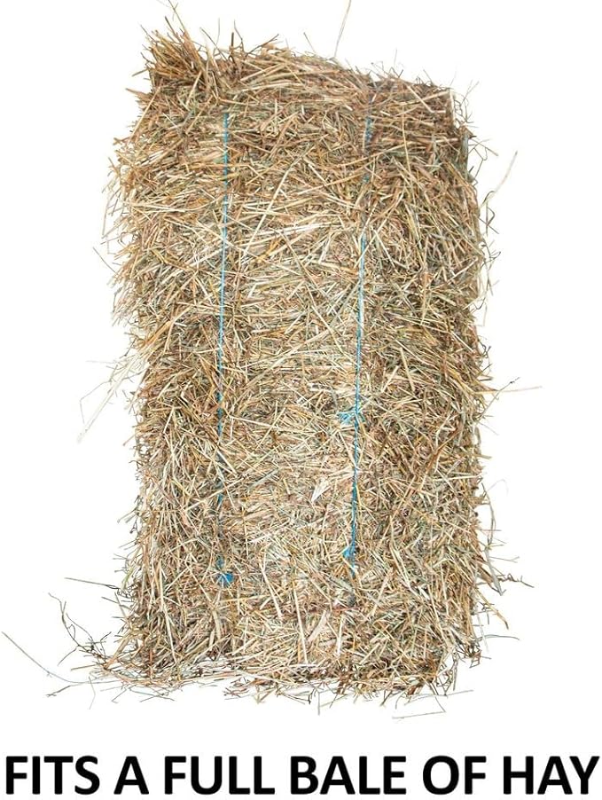 Dura-Tech Full Bale Hay Sack | Color Black | Horse Stable Essential | Full Bale Capacity | Slow Feed Design | Durable 1200D Fabric | Easy Hanging-PurrikoPets