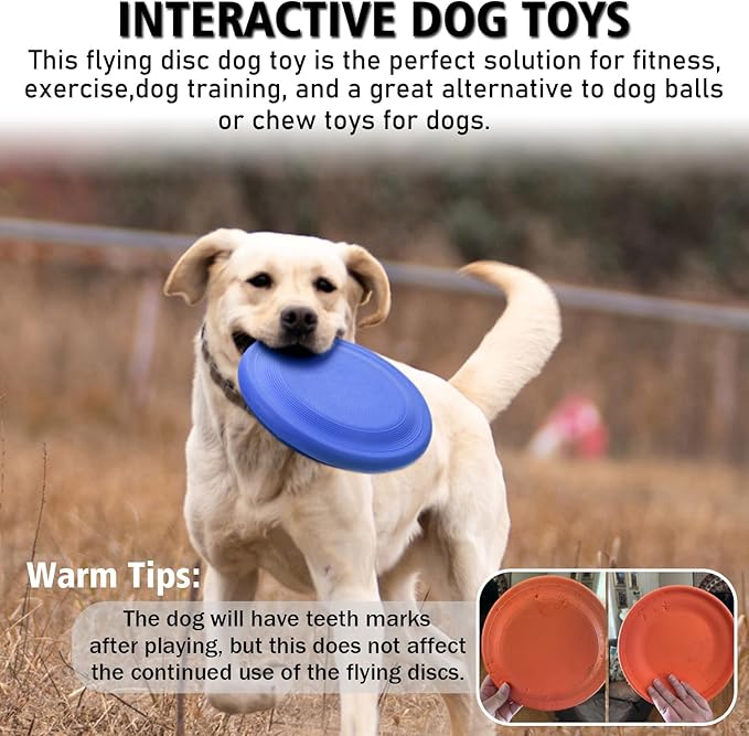 Dog Flying Disc (2 Pack) - Durable Rubber Flying Disc Dog Toy - 9.25" Indestructible Rubber Dog Flying Disc - Puncture Resistant & Bite Resistant Extremely - for Medium Large Dogs-PurrikoPets