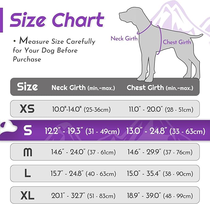 Eagloo Dog Harness Small Sized Dog, No Pull Service Vest with Reflective Strips and Control Handle, Adjustable and Comfortable for Walking, No Choke Pet Harness with 2 Metal Rings, Purple, S-PurrikoPets