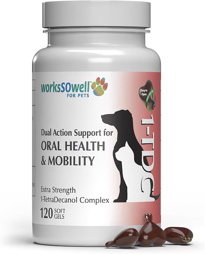 1TDC WorksSoWell Dual Action Joint Supplement for Dogs & Cats - Hip and Joint Supplement for Large Breed & Small Breed - Also Great for Oral Health - Muscle & Stamina Recovery & Arthritis - 120ct-PurrikoPets