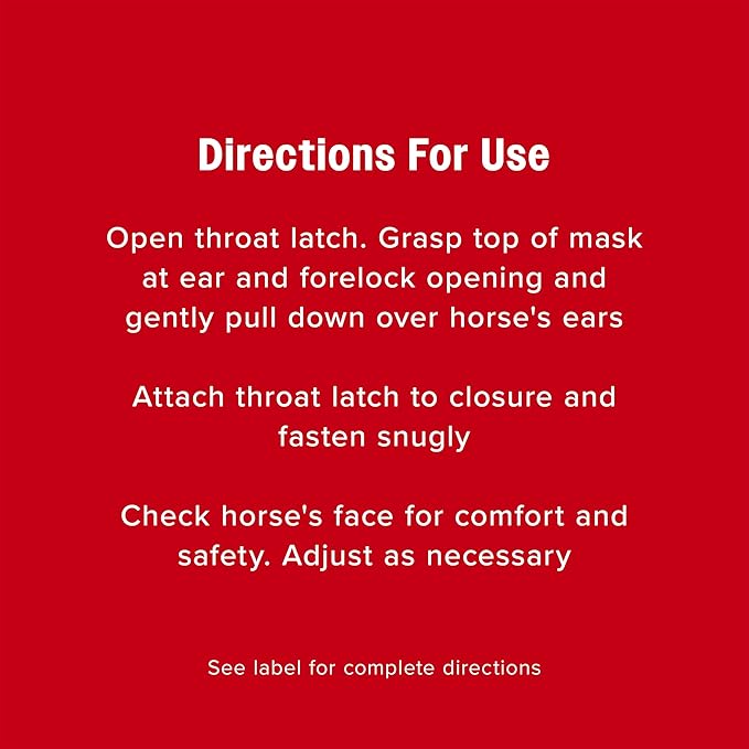 Farnam SuperMask II horse fly mask without ears, extended coverage, protects eyes from insects and debris, adjustable throat latch, Average Horse Size-PurrikoPets