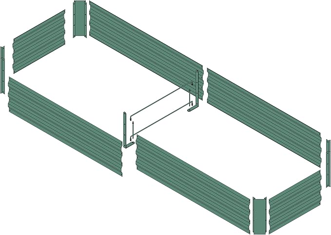 8x2x1ft Metal Raised Garden Bed Kit，Galvanized Garden Bed Box for Vegetables, Flowers, Herbs, and Succulents,120 Gallon Capacity - Green-PurrikoPets