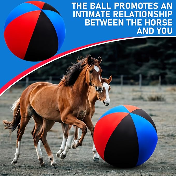 30inch Giant Herding Ball with Cover Anti Burst Ball Please Watch VCR for How to Inflation Horse Toys for Horses Stall Entertainment Play, Pump Included(Stylish)-PurrikoPets
