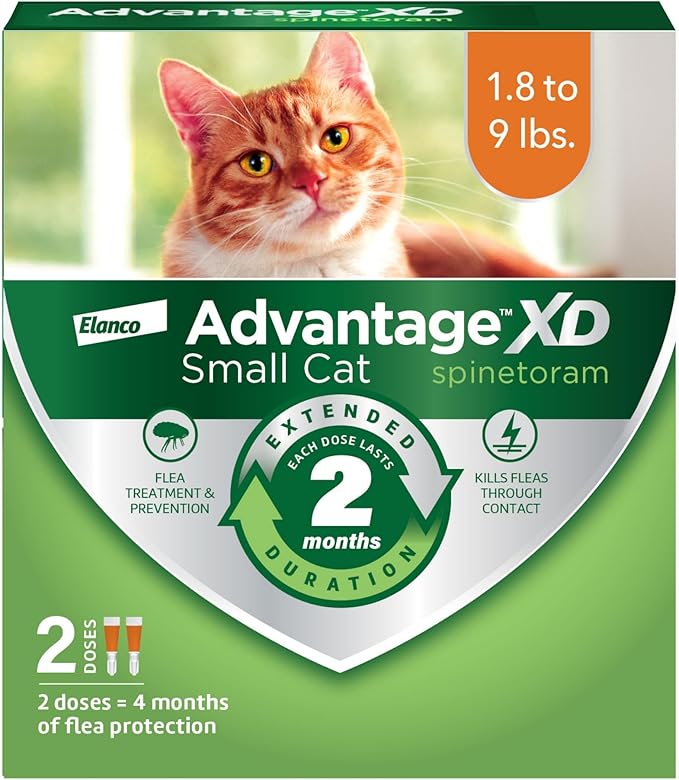 Advantage XD Small Cat Flea Prevention & Treatment For Cats 1.8-9lbs. | 2-Topical Doses, 2-Months of Protection Per Dose-PurrikoPets